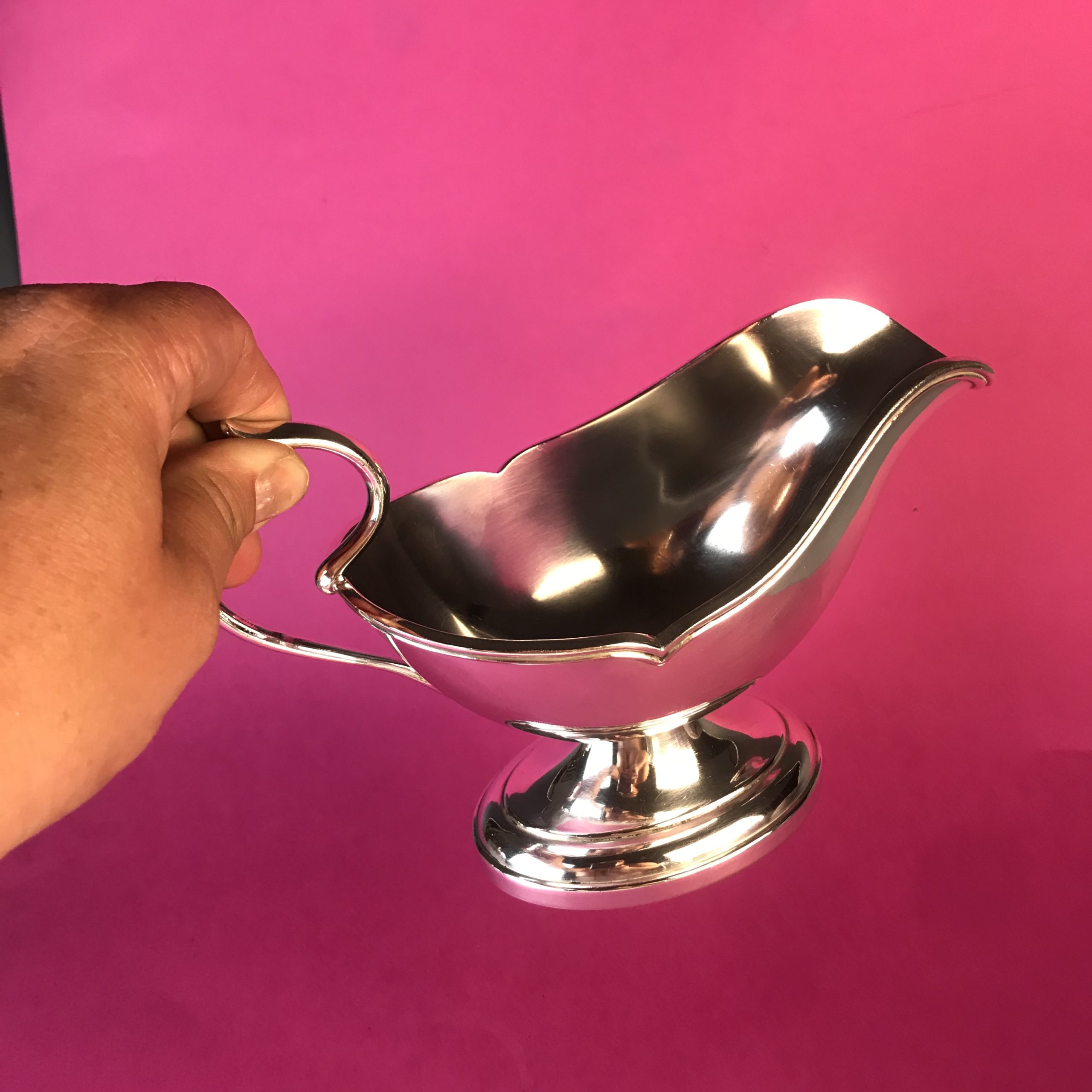 Versilberte Art Deco Saucière, England, um 1920