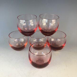 6 große Rosalin-Gläser "Culbuto", Fa. Ludwig Moser, Karlsbad, um 1935