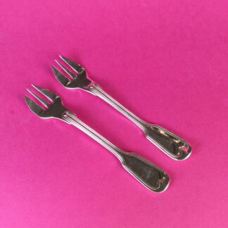 Paar versilberte Austerngabeln "Chinon", Frankreich, um 1900