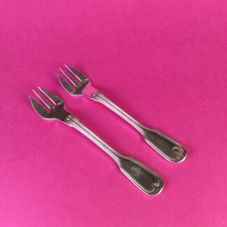 Paar versilberte Austerngabeln "Chinon", Frankreich, um 1900