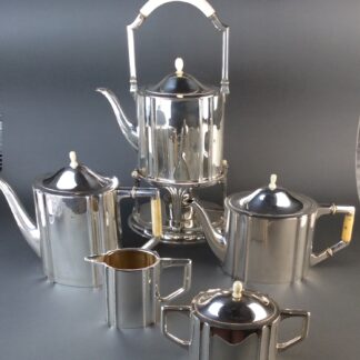 5 teiliges, silbernes Jugendstil Teeservice, Fa. W. Binder, Deutschland, um 1910