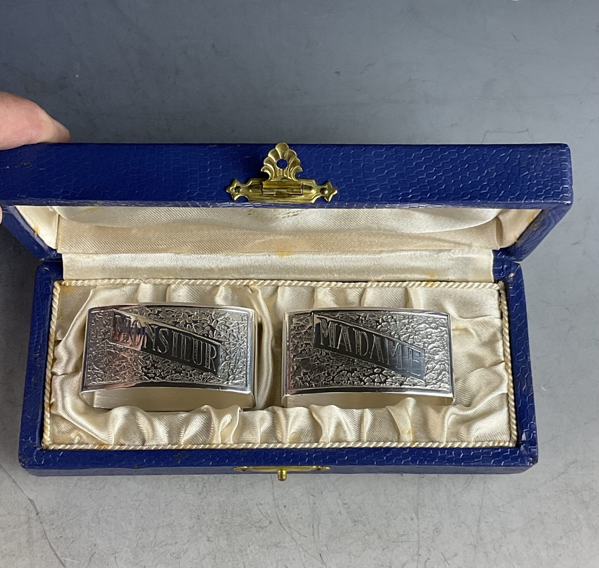 Art Deco Serviettenringe für "Madame" und "Monsieur", Frankreich, um 1925 – Bild 3