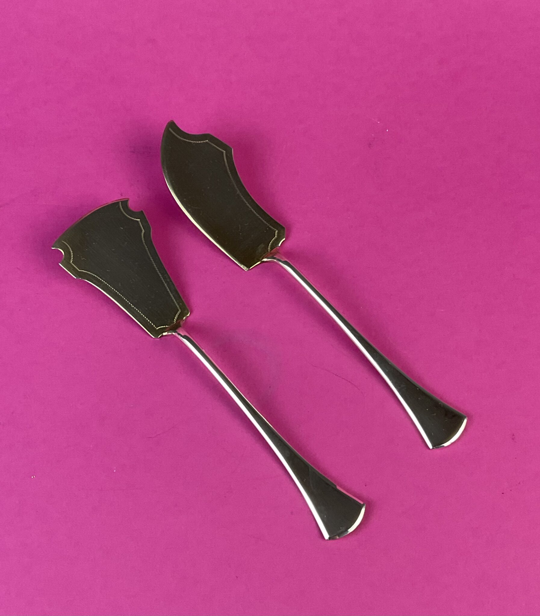 Silbernes Art Deco Butter- und Käsemesser, Tschechoslowakei, um 1930 – Bild 2