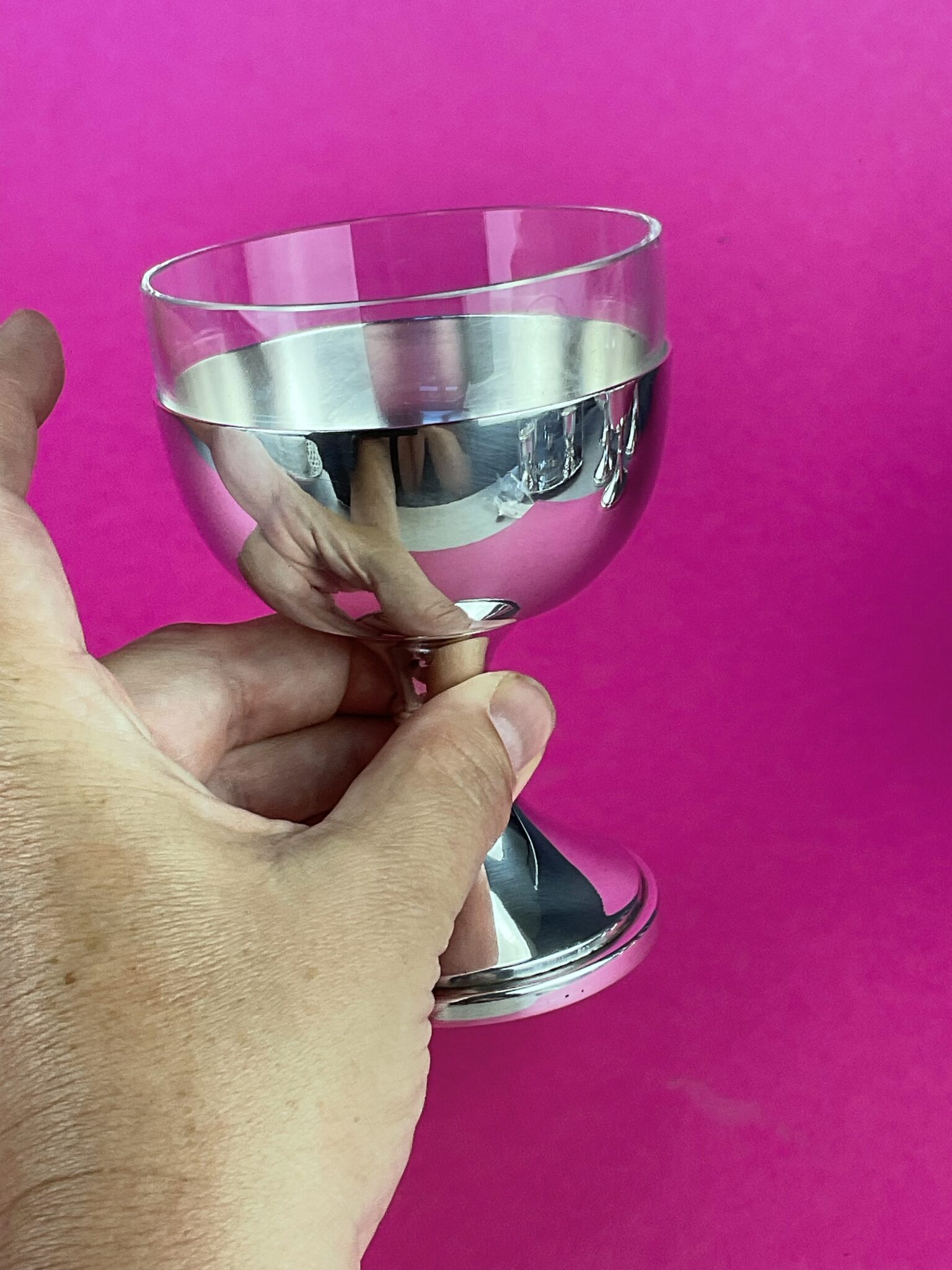 6 seltene, versilberte "Ei-im-Glas" Pokale, Fa. Moritz Hacker, Wien, um 1900 – Bild 8