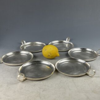 6 versilberte Art Deco Eierspeise-Schalen, Deutschland, um 1930