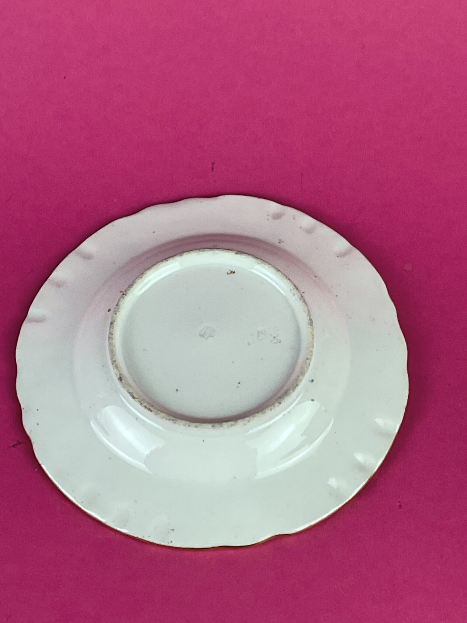 Prunkvolle Biedermeier Tasse mit Untertasse, Fa. Ellbogen, Böhmen, 1846 – Bild 4