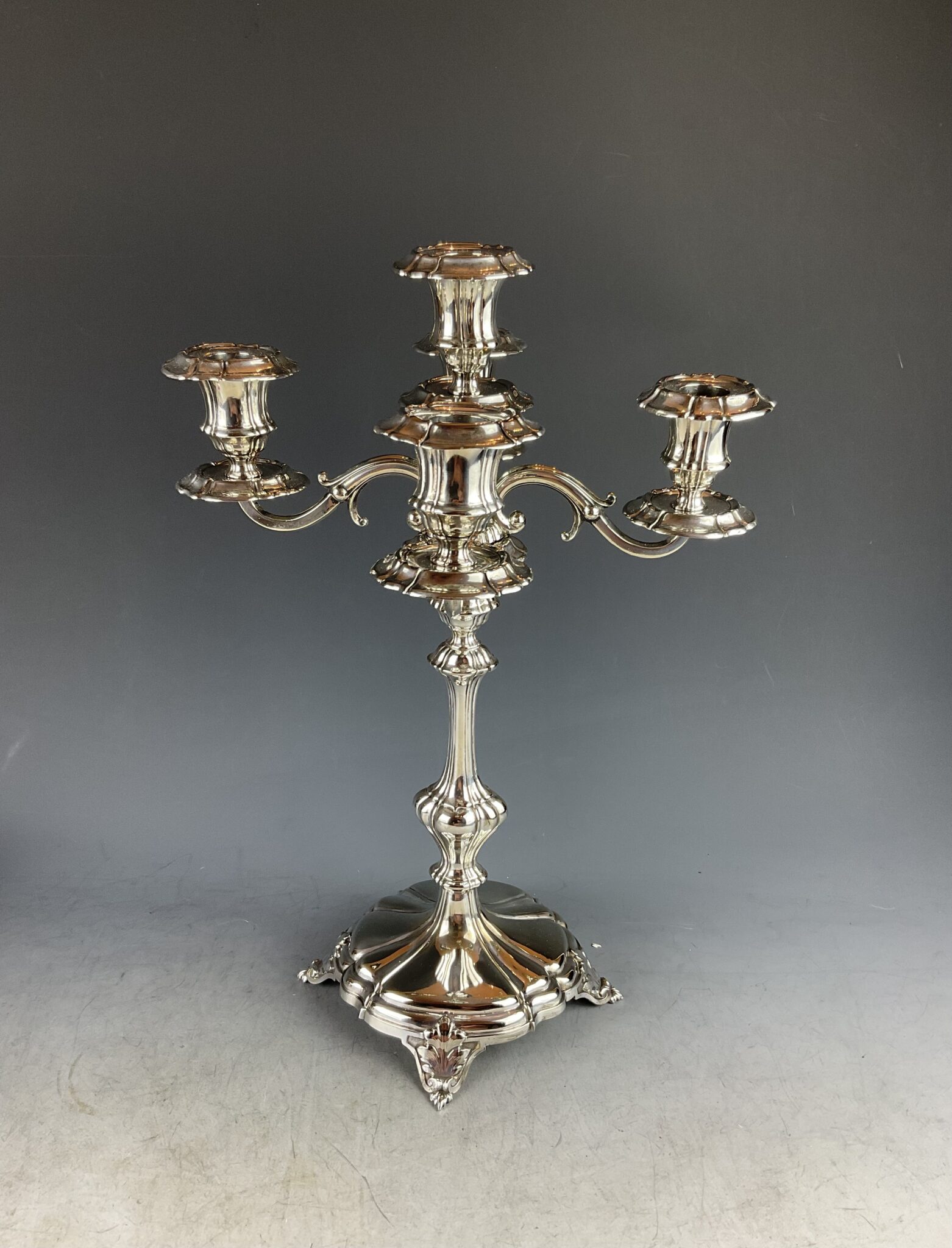 Versilberte Jugendstil Girandole, Fa. Berndorf, um 1880