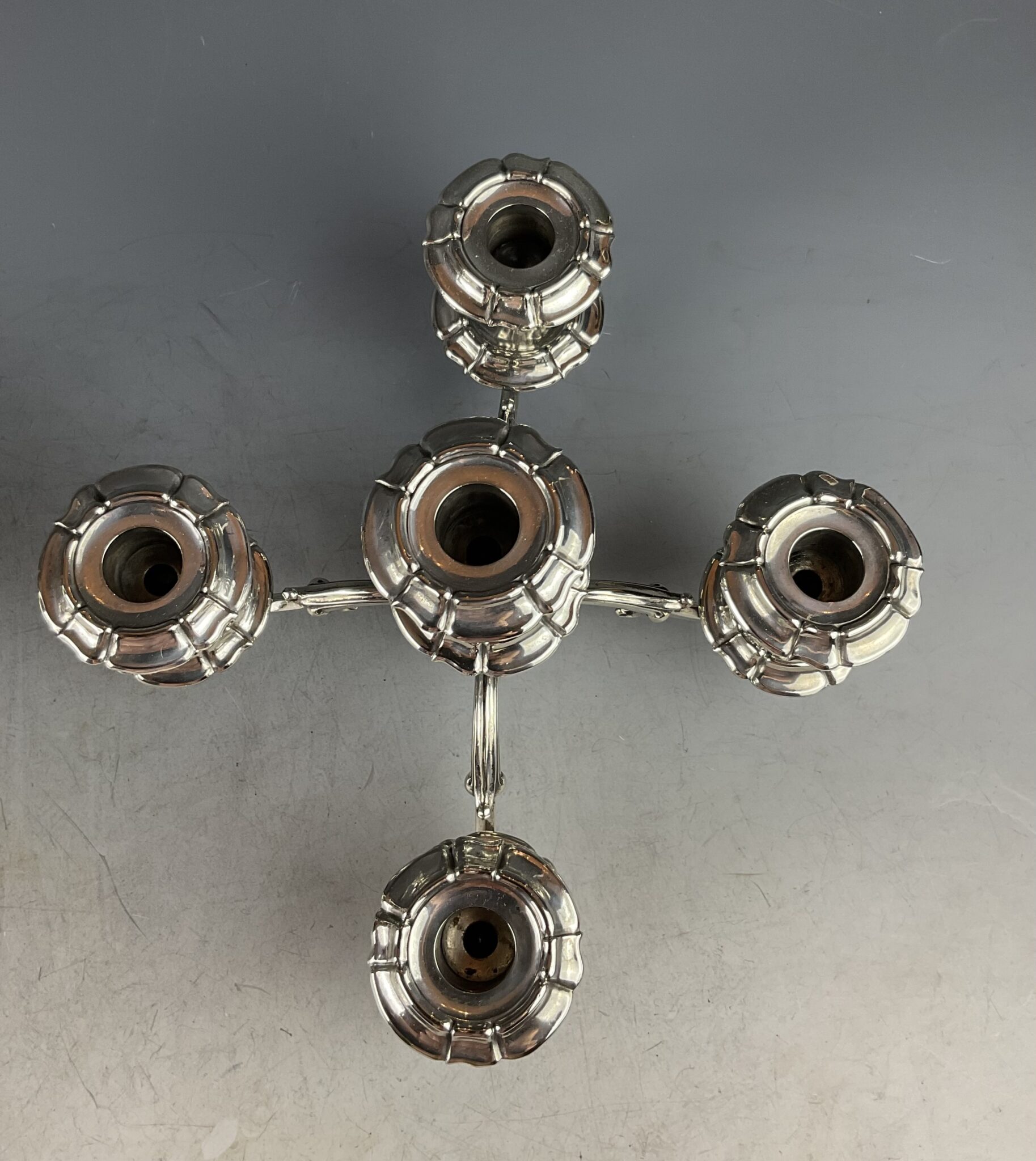 Versilberte Jugendstil Girandole, Fa. Berndorf, um 1880 – Bild 3