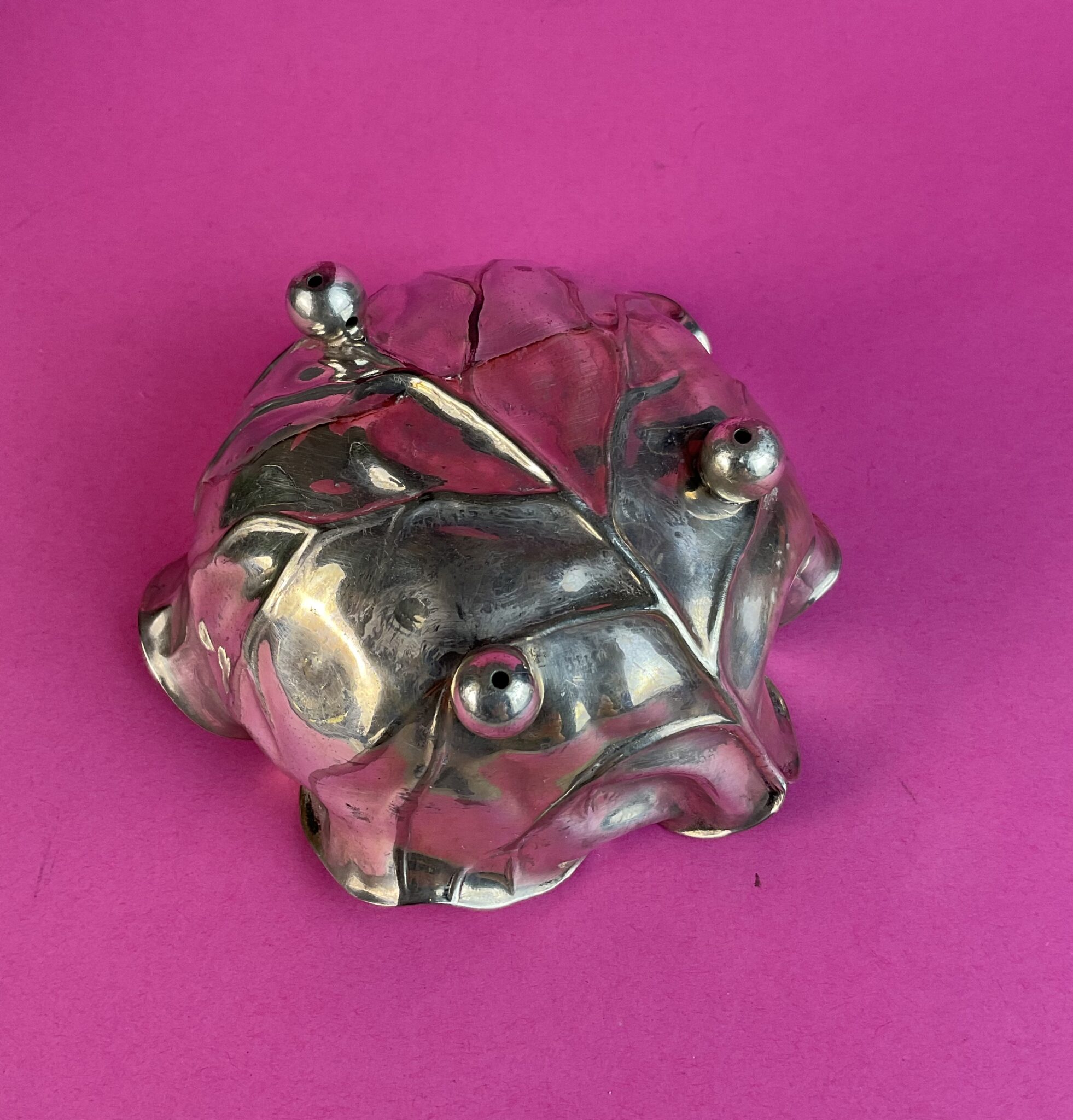 Versilberte Zuckerschale als Krautblatt, Fa. WMF, um 1900 – Bild 3