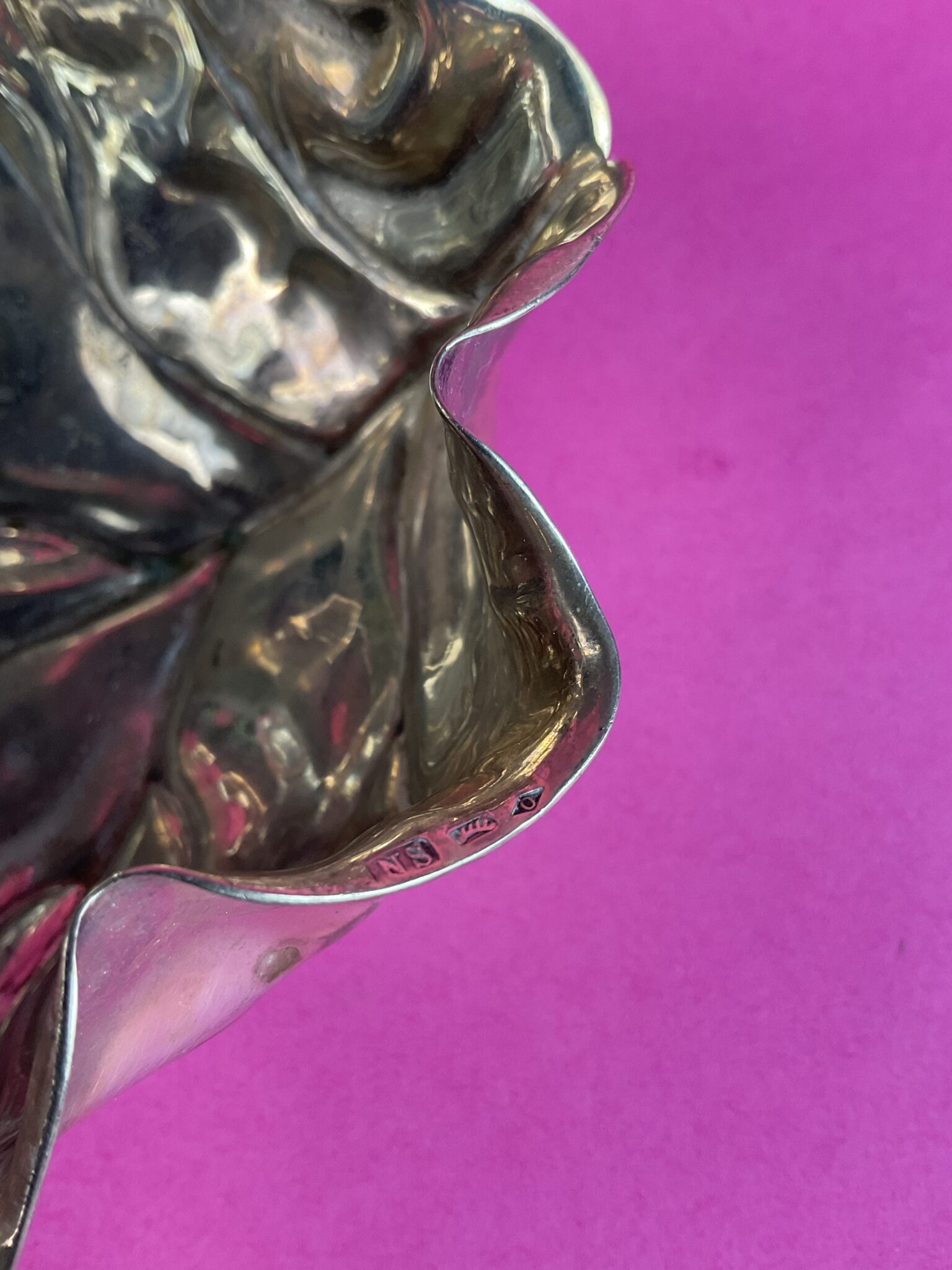 Versilberte Zuckerschale als Krautblatt, Fa. WMF, um 1900 – Bild 5