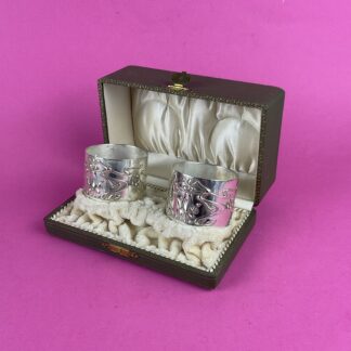 Paar versilberte Jugendstil Serviettenringe, Deutschland, um 1900