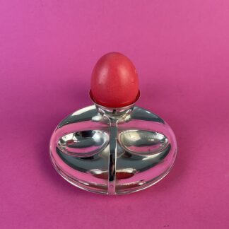 Seltener, versilberter Eierbecher für 3 Eier, Fa. Berndorf, um 1900