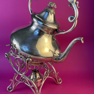 Versilberter Biedermeier Teekessel, Frankreich, um 1860