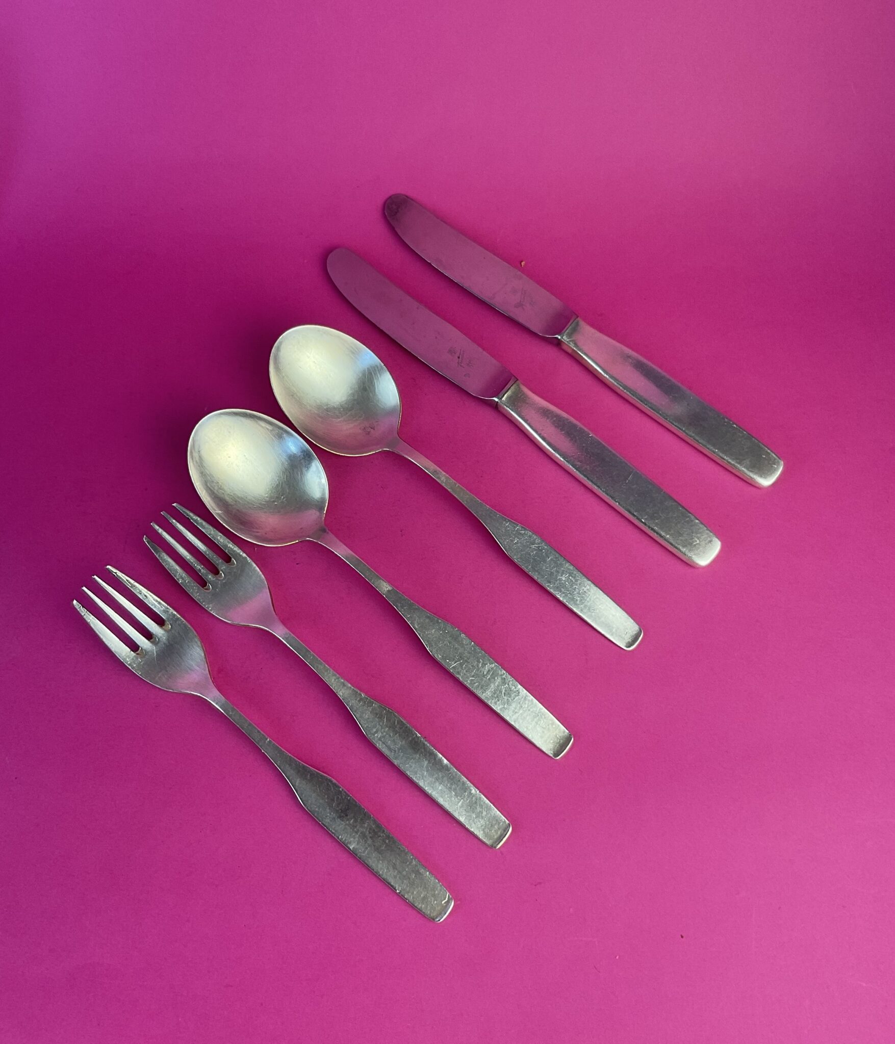 Wilhelm Wagenfeld, Besteck für 2 Personen Form 3600, Fa. WMF, Geislingen, um 1950