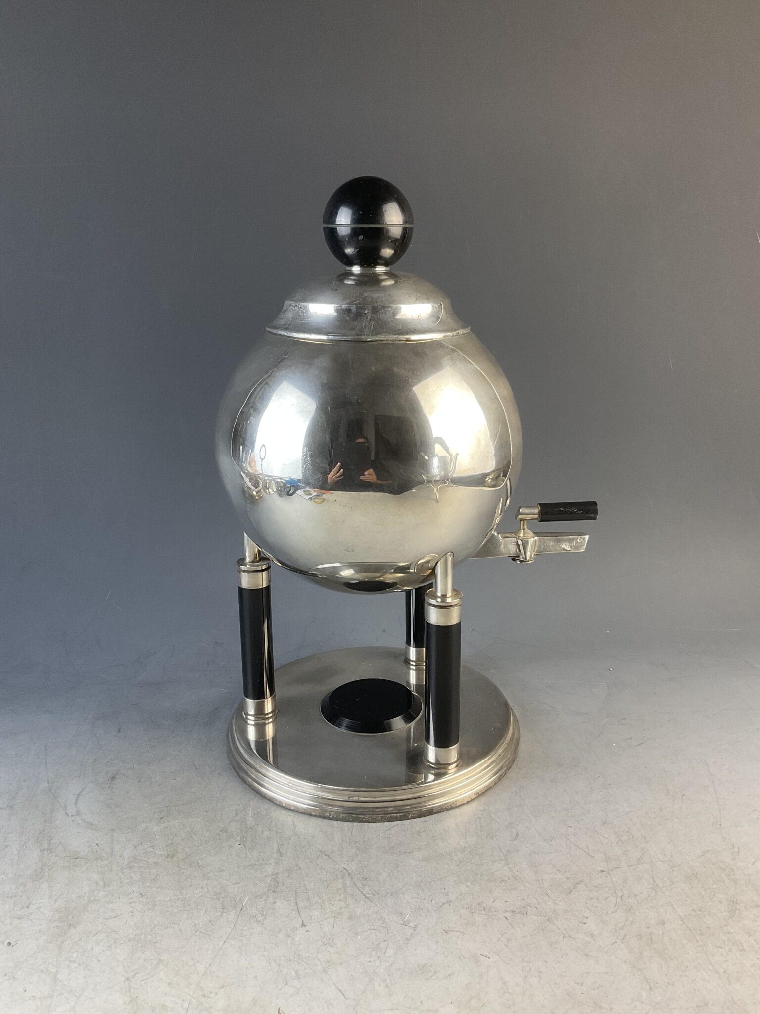 Versilberter Art Deco Getränkekessel, Frankreich, um 1930