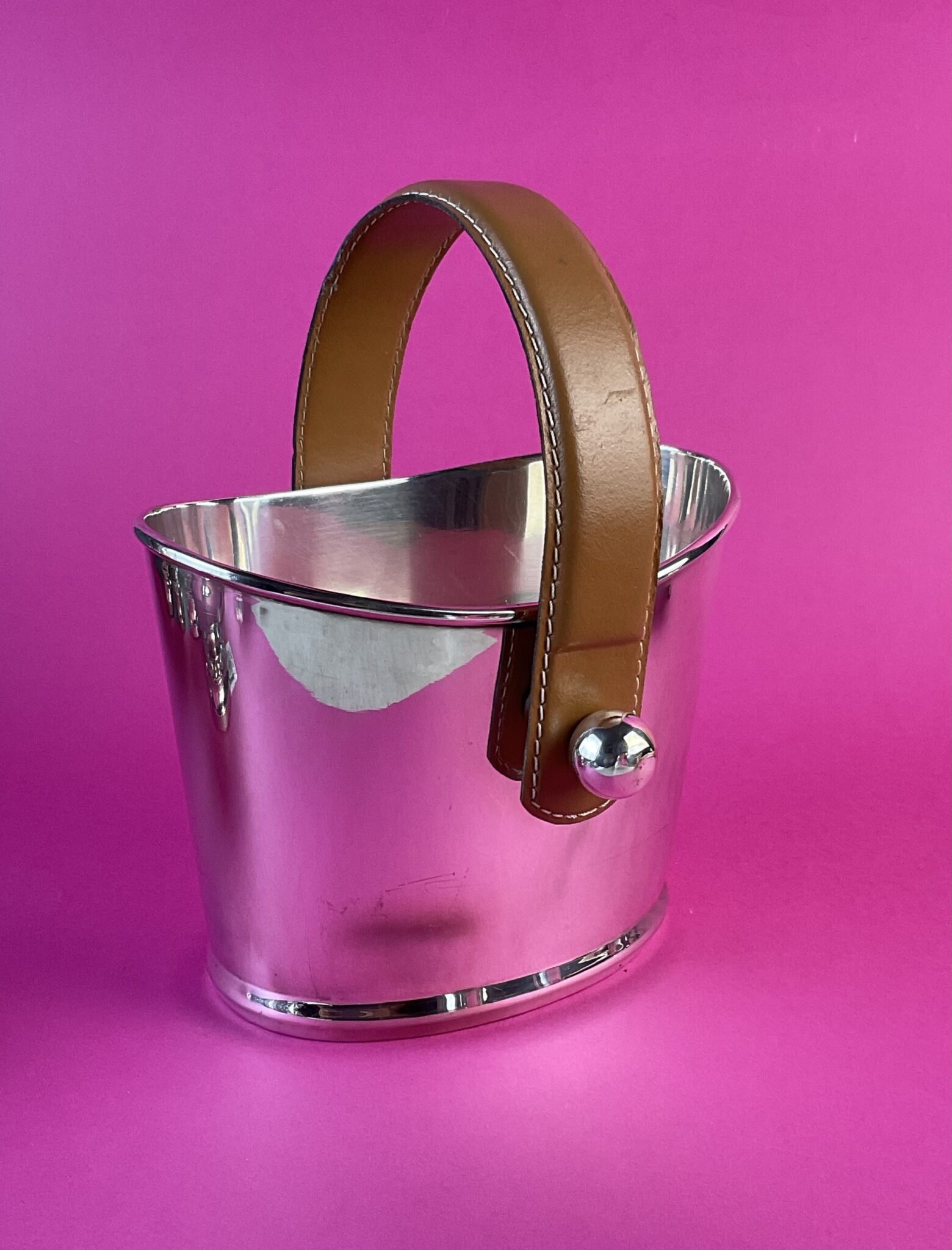 Versilberter Vintage Eiswürfelkühler, Italien, um 1970