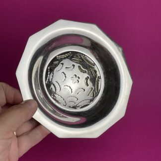 Große versilberte Art Deco Butterschale, Frankreich, um 1920