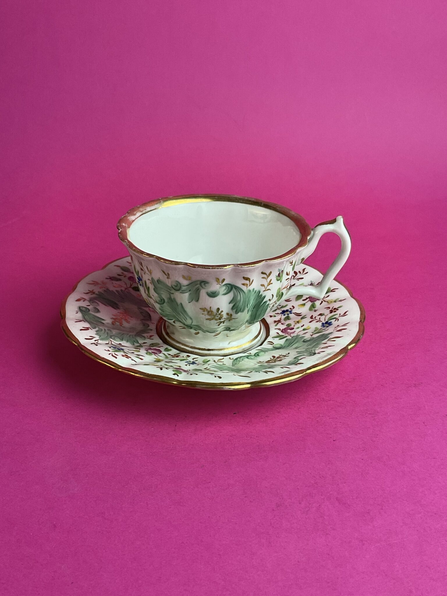 Biedermeier Sammeltasse mit Untertasse, Porzellanmanufaktur Wien, um 1845