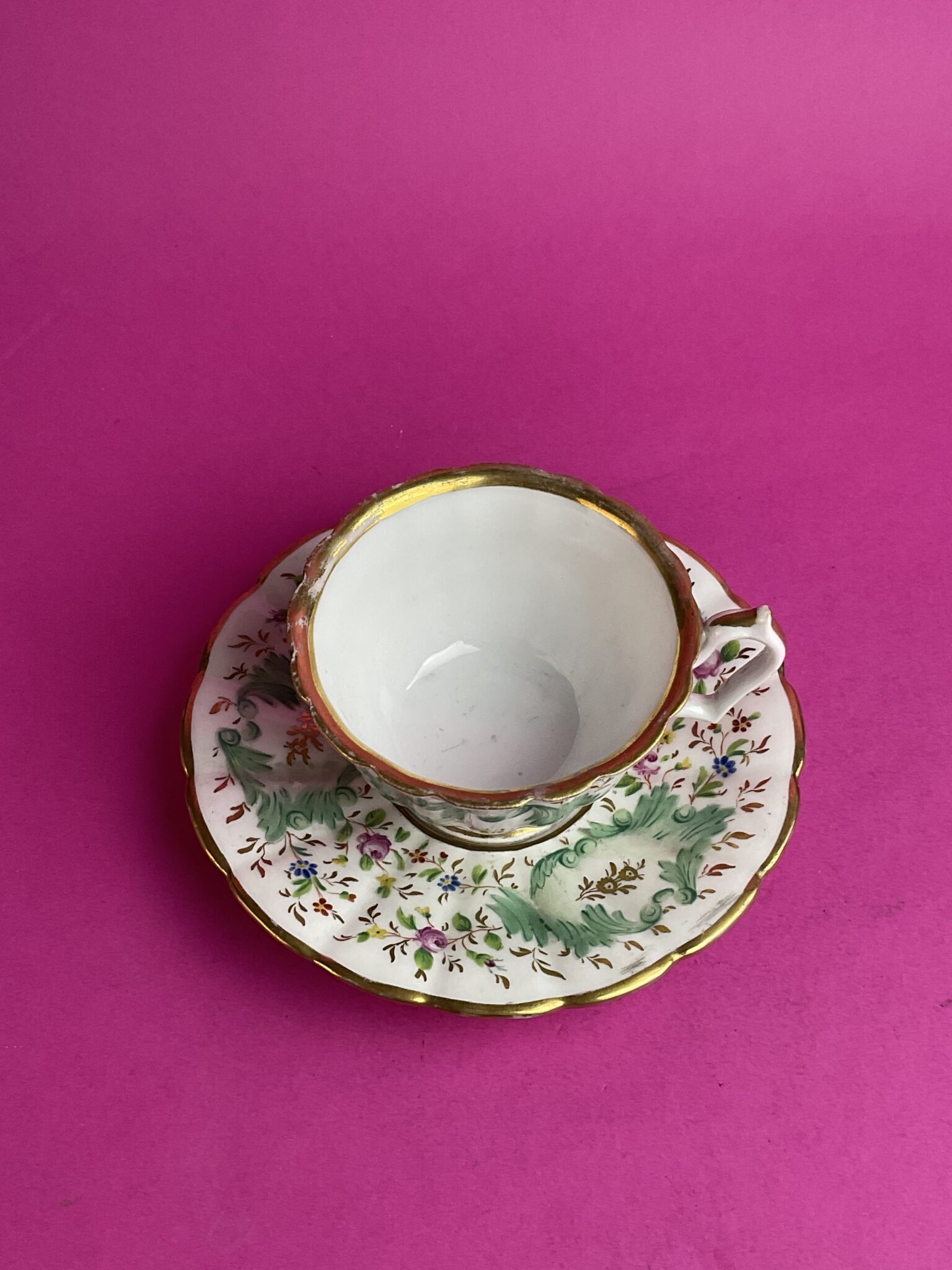 Biedermeier Sammeltasse mit Untertasse, Porzellanmanufaktur Wien, um 1845 – Bild 2