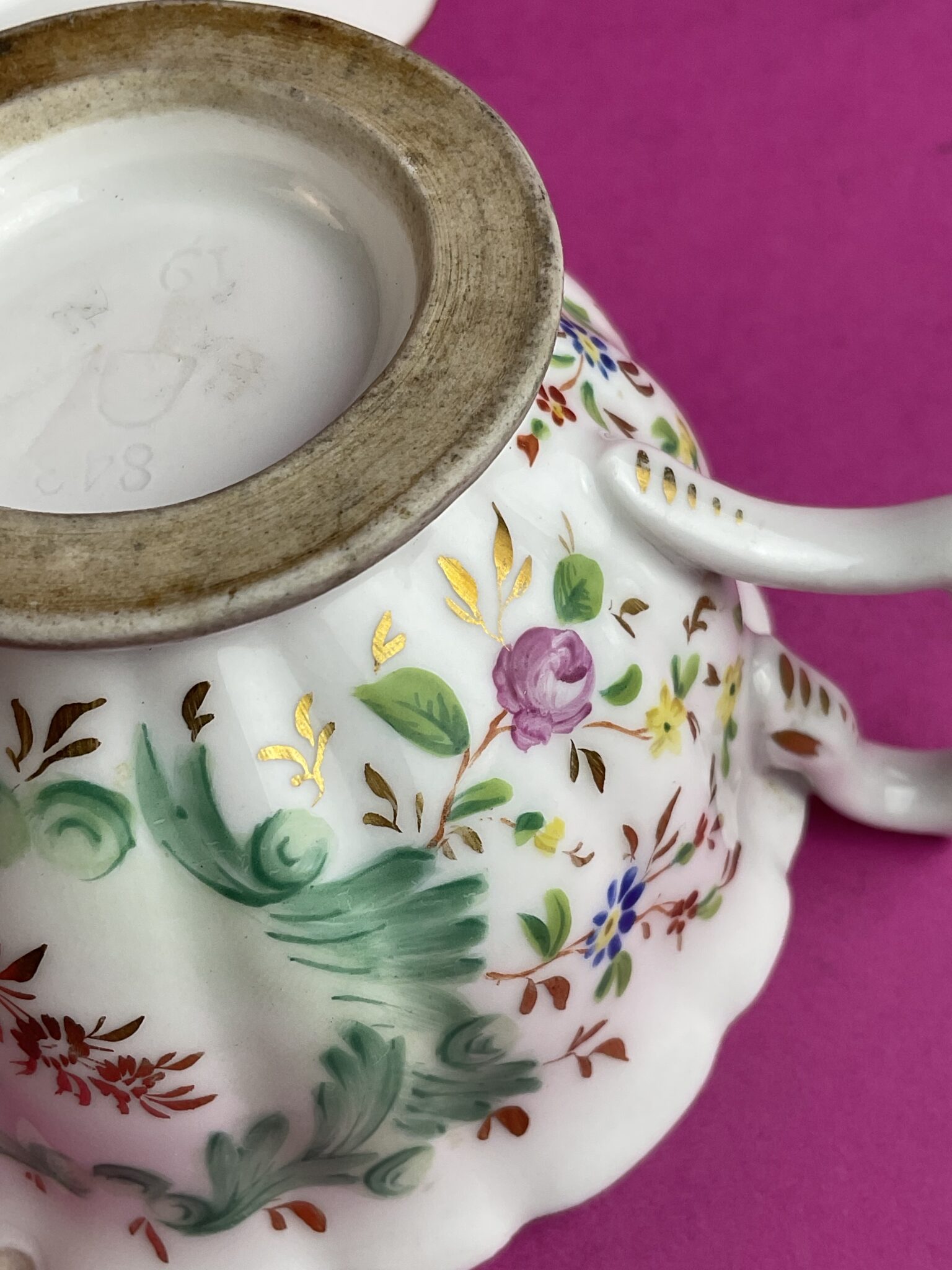 Biedermeier Sammeltasse mit Untertasse, Porzellanmanufaktur Wien, um 1845 – Bild 4