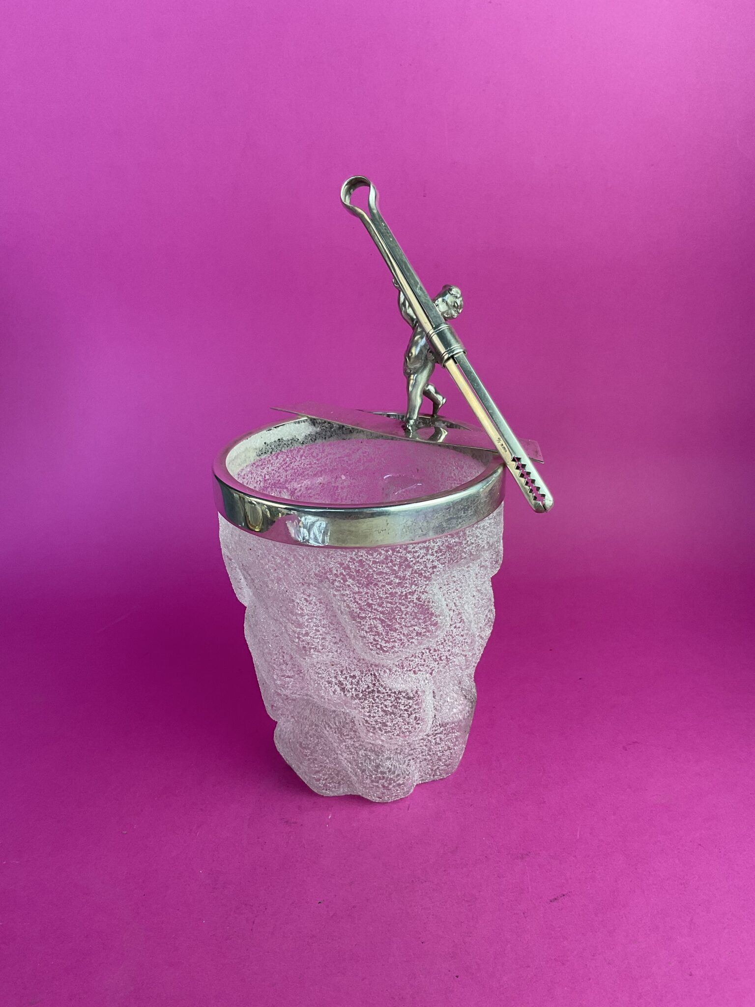 Jugendstil Eiswürfelkühler mit Eisglas, Fa. WMF, Geislingen, um 1900